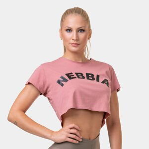 NEBBIA Dámske tričko Crop Top Fit&Sporty Old Rose  S