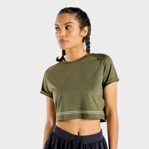 SQUATWOLF Dámske tričko Flux CropTop Khaki  XS