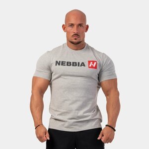 NEBBIA Pánske tričko Red “N“ Light Grey  XXL