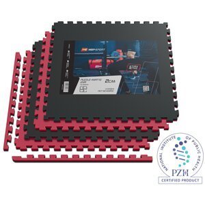 Podložka puzzle EVA 2cm - 4 ks čierno/červená
