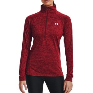 Tričko s dlhým rukávom Under Armour Tech 1/2 Zip - Twist-RED