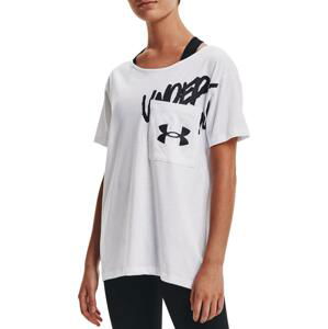 Tričko Under Armour Lve Overszed Graphic WM Tee-WHT