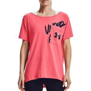 Tričko Under Armour Lve Overszed Graphic WM Tee-PNK