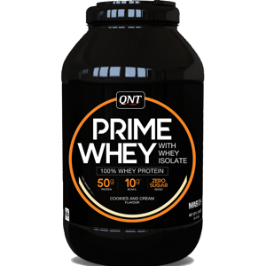 Proteínové prášky QNT PRIME WHEY- 100 % Whey Isolate & Concentrate Blend 2 kg Cookies & Cream