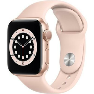 Hodinky Apple Apple Watch S6 GPS, 40mm Gold Aluminium Case with Pink Sand Sport Band - Regular