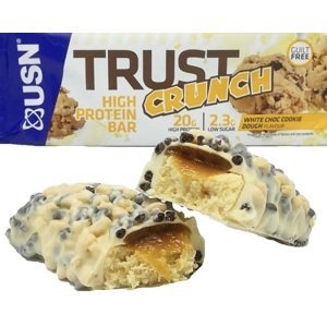 Proteínové tyčinky a sušienky USN Trust Crunch bílá čokoláda se sušenkou 60g