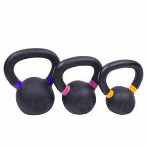 Sada powdercoated kettlebellu Sportago Ironside - 4 + 6 + 8 kg