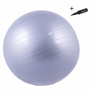 Gymnastický míč Sportago Anti-Burst 75 cm, modrý, vratanie pumpičky - stříbrná