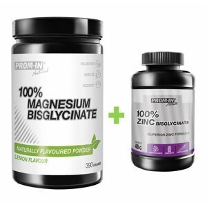 Akcia: 100% Magnesium Bisglycinate + 100% Zinc Bisglycinate - Prom-IN 390 g + 120 kaps.
