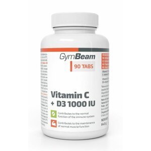 Vitamin C + D3 1000 IU - GymBeam 90 tbl.