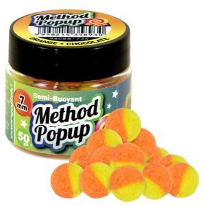 Benzar mix plávajúce boilies pop up bicolor method 7 mm- čokoláda-pomaranč