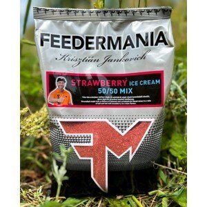 Feedermania krmítková zmes groundbait 50/50 mix 800 g - strawberry ice cream