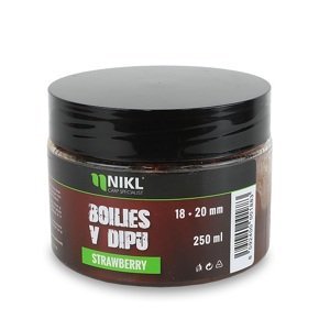 Nikl boilies v dipe 250 g 18/20 mm - strawberry