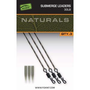 Fox montáž naturals submerged leaders 75 cm 3 ks - 30 lb