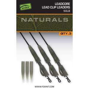Fox montáž naturals leadcore power grip lead clip leaders 75 cm 3 ks 50 lb