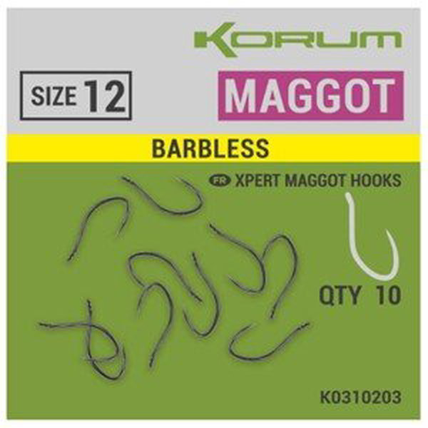 Korum háčiky xpert maggot barbless - #12