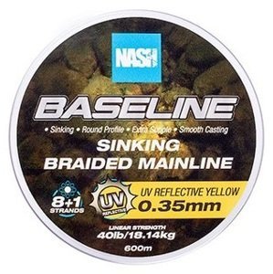Nash splietaná šnúra baseline sinking braid uv yellow 600 m - 0,35 mm 18,14 kg
