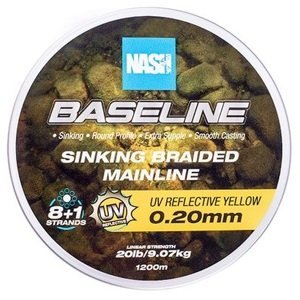 Nash splietaná šnúra baseline sinking braid uv yellow 1200 m - 0,20 mm 9,07 kg