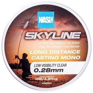 Nash vlasec skyline mono low visibility clear 1000 m - 0,28 mm 4,5 kg
