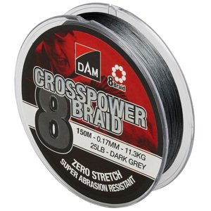 Dam splietaná šnúra crosspower 8 braid dark grey 150 m - 0,17 mm 11,3 kg