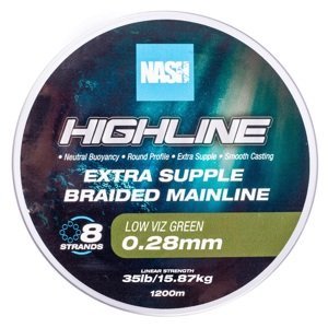 Nash splietaná šnúra highline extra supple braid green 1200 m - 0,28 mm 15,87 kg