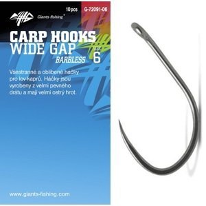 Giants fishing háčik carp hooks wide gape bez protihrotu 10 ks - veľkosť 6