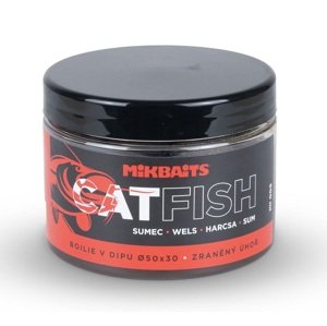 Mikbaits boilie v dipe catfish zranený úhor 500 ml - 50x30 mm