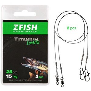 Zfish lanko titanium leader 2 ks - 25 cm 15 kg