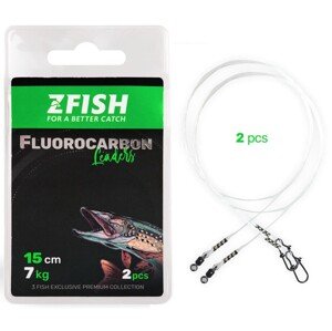 Zfish lanko fluorocarbon leader 2 ks - 25 cm 15 kg