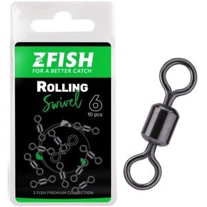 Zfish obratlík rolling swivel 10 ks - veľkosť 12 nosnosť 20 kg