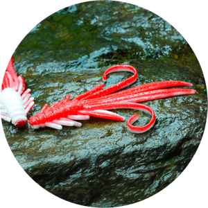 Redbass gumová nástraha nymfa red/white - xxl 20 cm 33 g