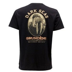 Grundéns tričko dark seas x grundens seaworthy ss t-shirt black - m