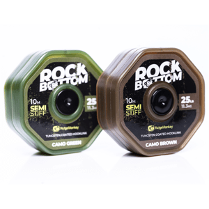 Ridgemonkey náväzcová šnúrka rock bottom tungstenem potiahnutá soft coated 10 m  25 lb-nosnosť 11,3 kg / farba zelená