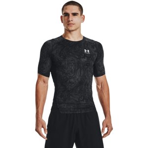 UNDER ARMOUR-UA HG Armour Comp Print SS-BLK Čierna M