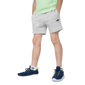 4F JUNIOR-SHORTS CAS  M048-27M-COLD LIGHT GREY MELANGE Šedá 164