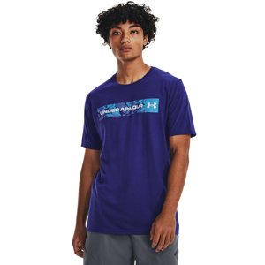 UNDER ARMOUR-UA CAMO CHEST STRIPE SS-BLU Modrá L