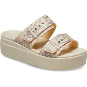 CROCS-Brooklyn Snake Buckle Low Wedge vanilla/multi Béžová 37/38