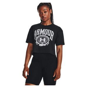 UNDER ARMOUR-UA COLLEGIATE CREST CROP SS -BLK Čierna XS