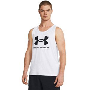 UNDER ARMOUR-UA SPORTSTYLE LOGO TANK-WHT Biela XL