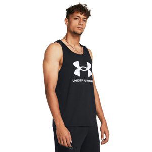 UNDER ARMOUR-UA SPORTSTYLE LOGO TANK-BLK 001 Čierna S