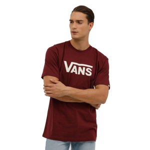 VANS-CLASSIC  TEE-B BURGUNDY-MARSHMALLOW Červená L