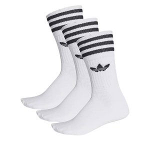 ADIDAS ORIGINALS-SOLID CREW SOCK WHITE/BLACK 3 PCK Biela 39/42