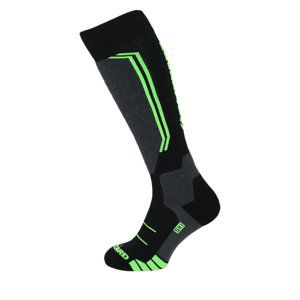 BLIZZARD-Allround wool ski socks,black/anthracite/green Čierna 35/38