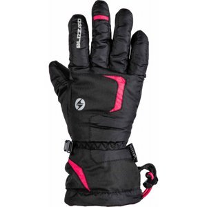 BLIZZARD-Reflex junior ski gloves, black/pink Čierna 5