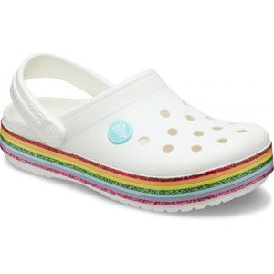 CROCS-Crocband Rainbow Glitter Clg K white Biela 28/29