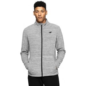 4F-MENS FLEECE-NOSH4-PLM001-27M-COLD LIGHT GREY MELANGE Šedá L