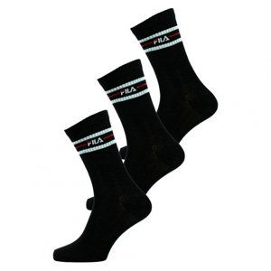 FILA-F9092 SOCKS 3-PACK-200 BLACK Čierna 35/38