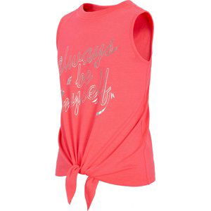 4F JUNIOR-GIRLS-t-shirt-HJL21-JTSD013A-63N-Orange Oranžová 146