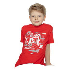 4F-BOYS T-SHIRT JTSM006-62S-RED Červená 164