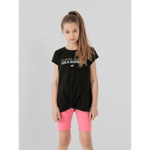 4F-GIRLS T-SHIRT JTSD010-20S-DEEP BLACK Čierna 146